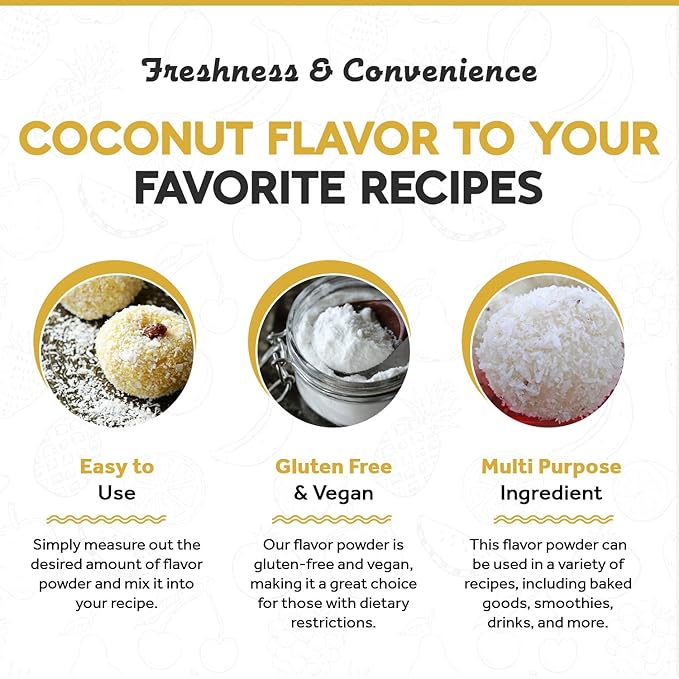 Fanale Premium Coconut Bubble Tea Flavoring Powder | Perfect for Baking, Smoothies, Desserts and Drinks | Instant Flavoring Powder for Boba Milk Tea - 2.2 Pounds (Pack of 20)