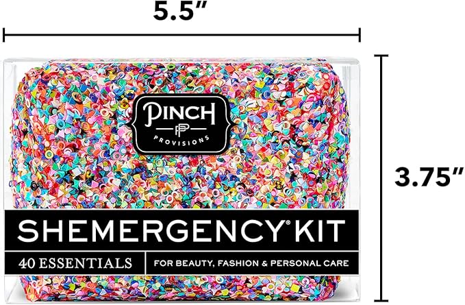 Pinch Provisions Shemergency Kit for Her, 40 Emergency Essential Items, Compact, Multi-Functional Pouch, Gift for Women, Birthday, Bachelorette Parties, and More!