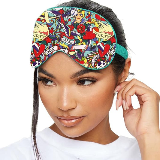 SMUG Satin Sleep Mask & Eye Mask | Travel Sleep Masks for Women & Men | Soft Sleeping Eye Mask to Nourish Skin & Reduce Dark Circles | Eye Sleep Mask Shades to Block Out Light | Tattoo