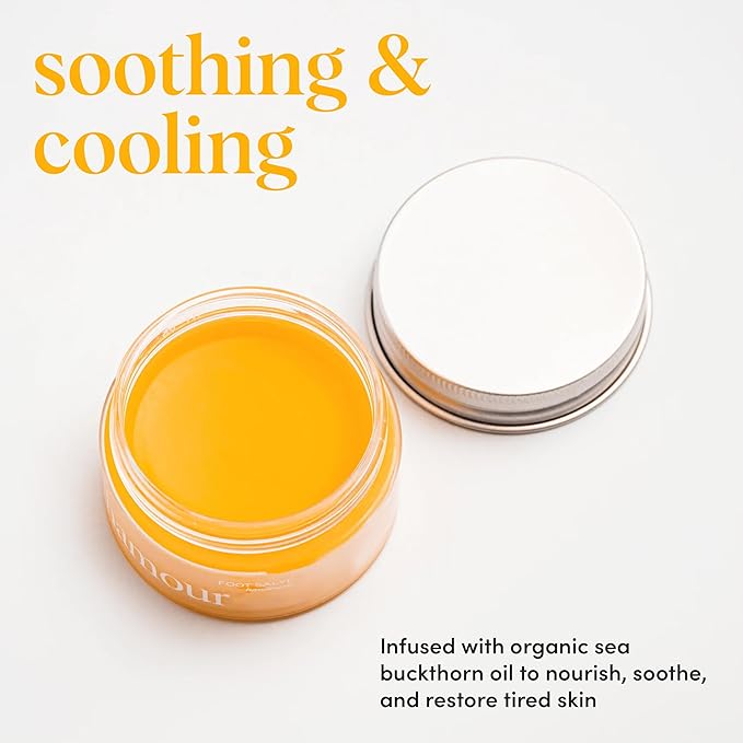 Natural Foot Salve for Dry Cracked Feet – 100% Organic Formula with Beef Tallow, Sea Buckthorn, Thyme & Peppermint Oil – Heel Balm Foot Cream for Rough Skin & Callus Care – 1.06 oz