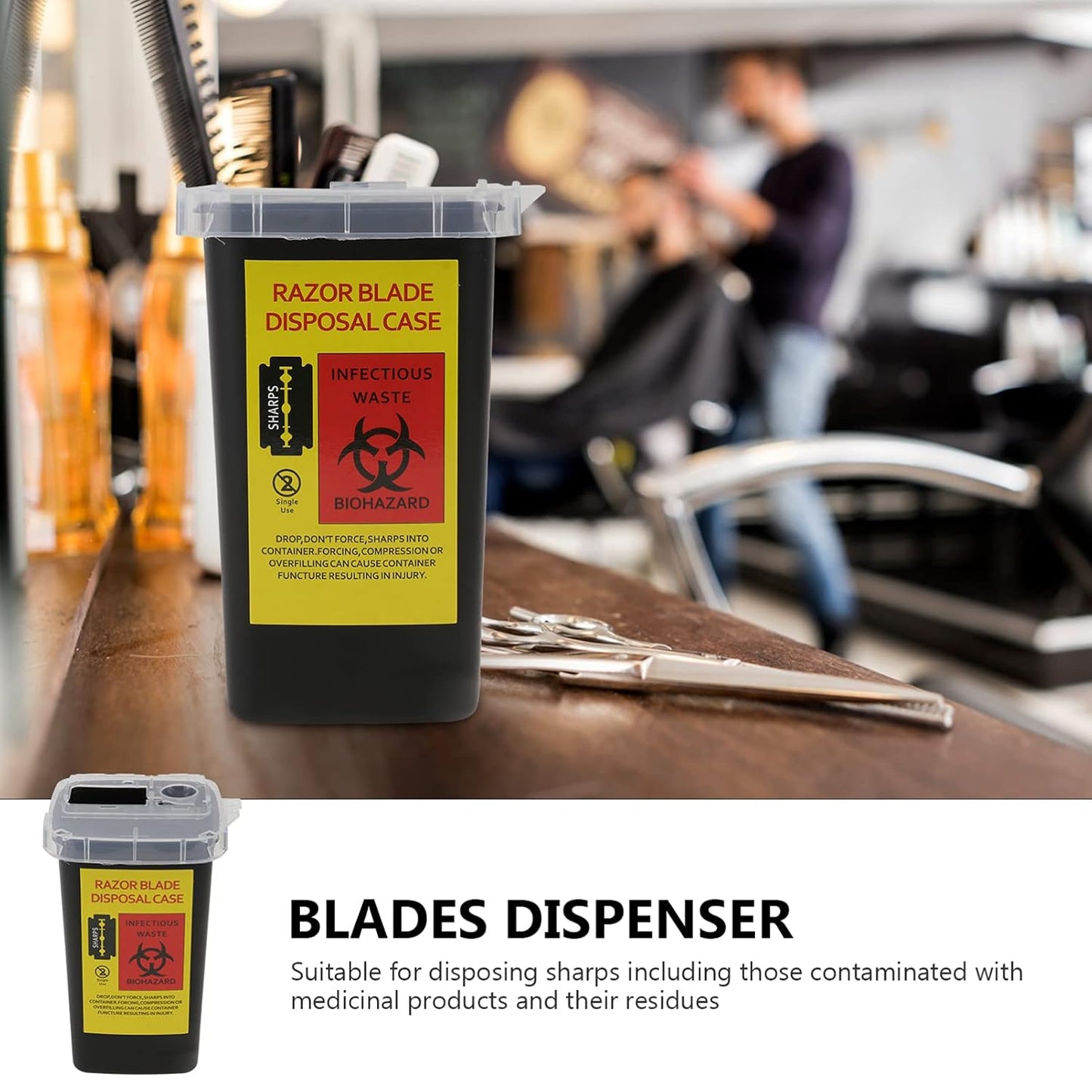 Uonlytech Blade Disposal Case, Razor Blade Bank Blade Disposal Container Safety Disposal Storage Case for Salon Men Shaver Travel