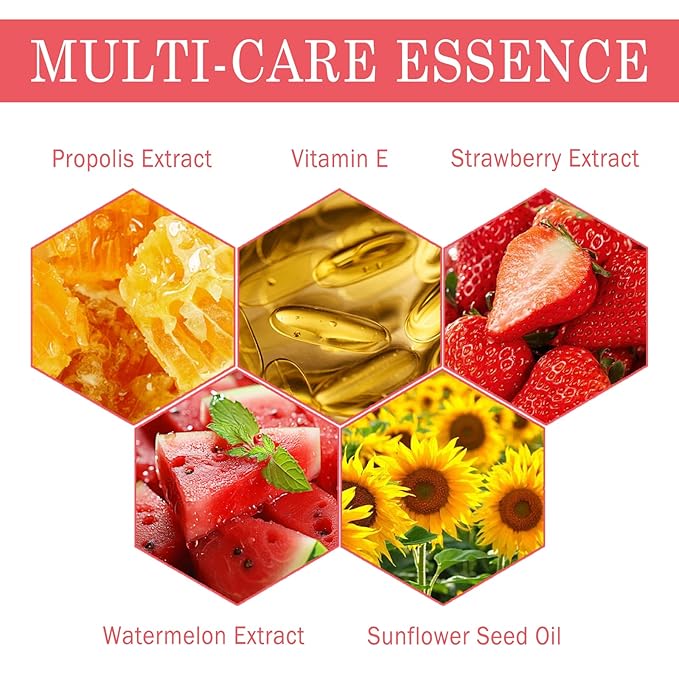 Watermelon Sleeping Lip Mask, Bee Lip Balm Lip Mask Honey Pot, Lip Mask Overnight Propolis Moisturizing Lip Balm with Stick, Hydrating Repair Prevention Dry & Cracked Lip Scrubs Exfoliato