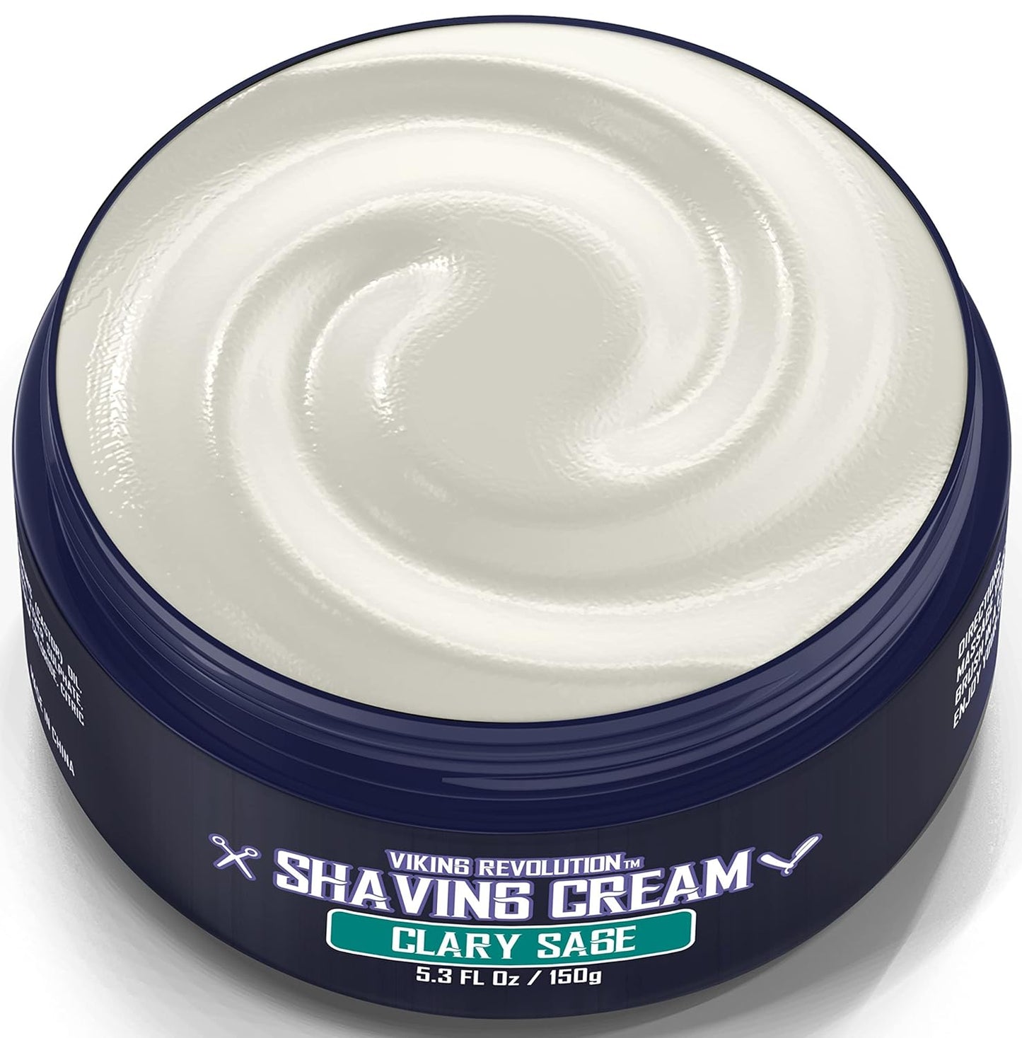 Viking Revolution Luxury Shaving Cream Clary Sage Scent - Soft, Smooth & Silky Shaving Soap - Rich Lather for the Smoothest Shave - 5.3 Fl Oz (Pack of 1)