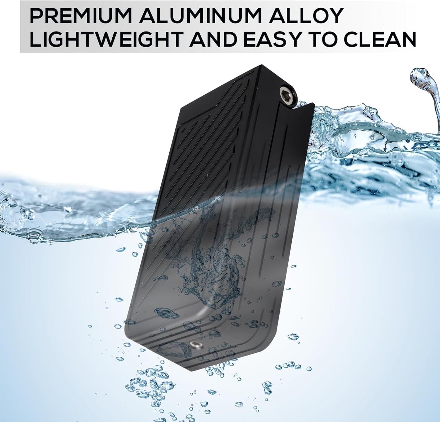 Pill Cutter for Small and Tiny Pills, Professional Aluminum Pill Splitter with Auto Centering Device and 2 Replaceable Stainless Steel Blades, Portable Pill Splitter with PU Case (Black)