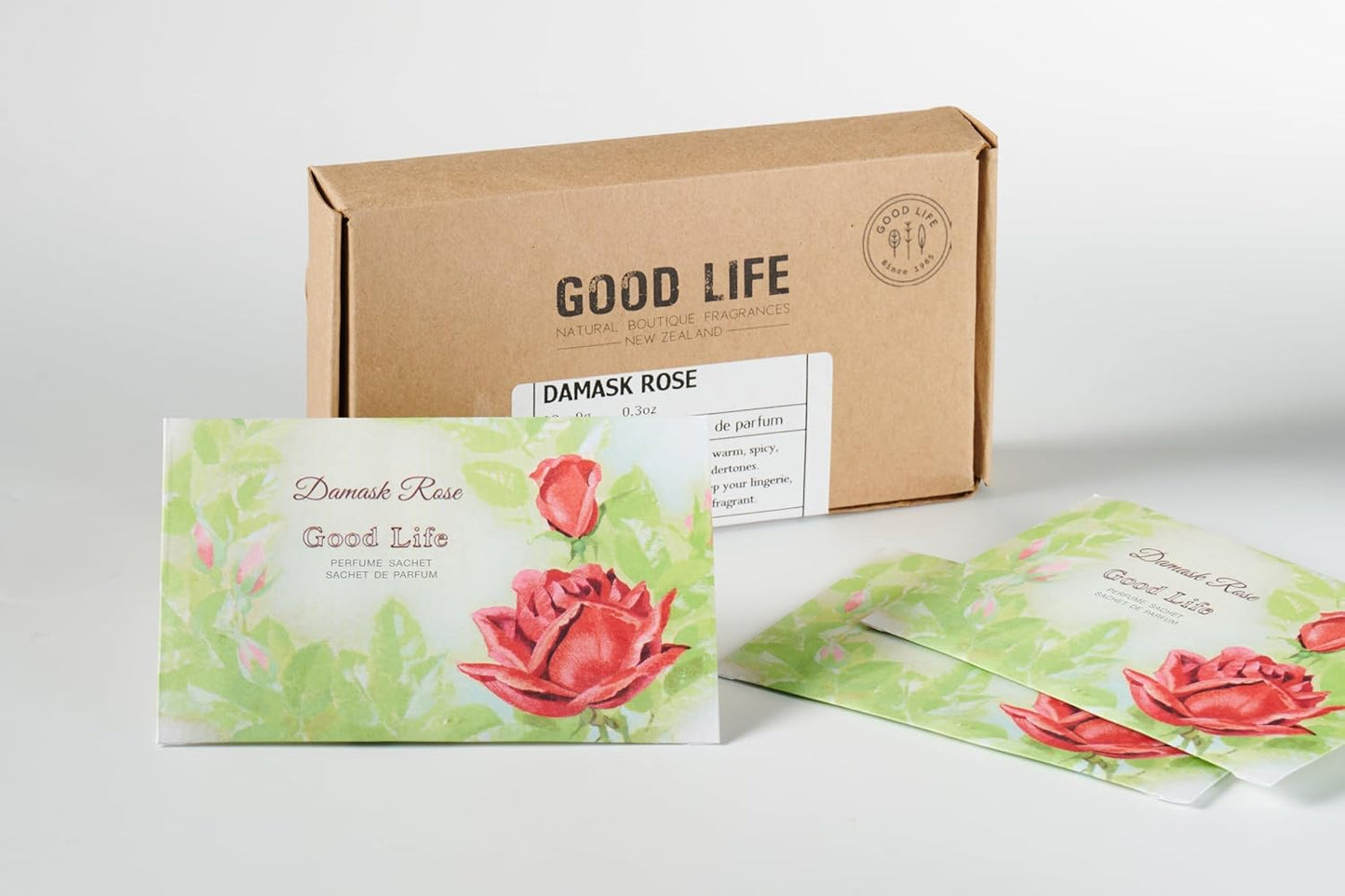 Good Life Damask Rose Scented Sachets | Designed in New Zealand | 12 Sachets
