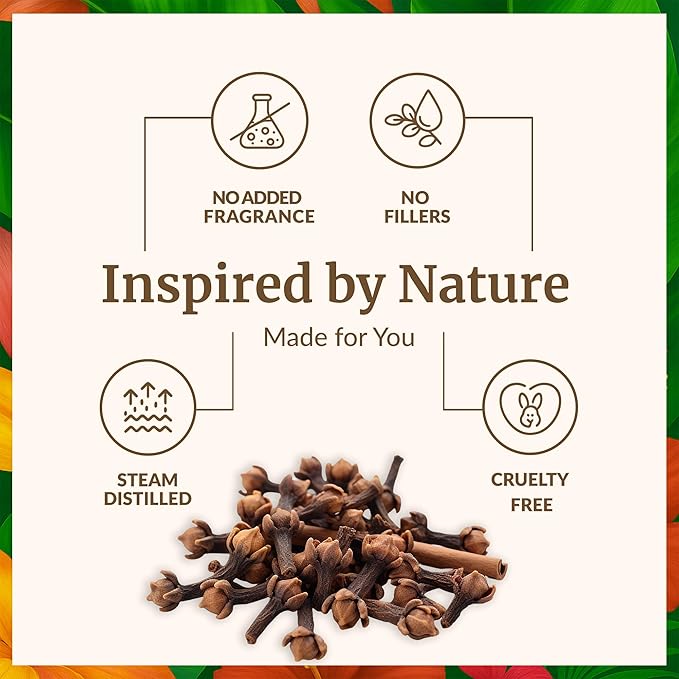 SVA Clove Essential Oil Organic – 4 Fl Oz – 100% Natural Organic Clove Oil - for Diffuser, Hair Care, Face, Skin Care, Aromatherapy, Scalp and Body Massage, Soap and Candle Making - with Dropper