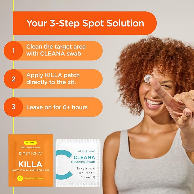 ZitSticka Killa Acne Patches for Face - World's Most Potent Pimple Patch with Fast-Acting Microdarts - Starts Working within 2 Hours for Deep, Early-Stage Zits - 20 Count