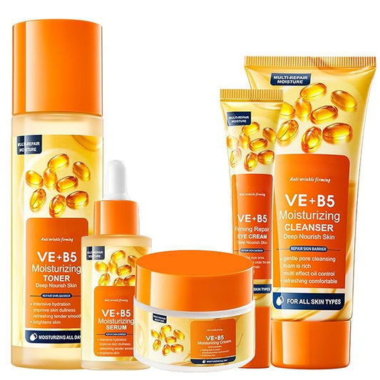 Vitamin B5 face routine set for women - women's skin care set - facial care set - Promote skin metabolism, moisturize, reduce oil, repair skin