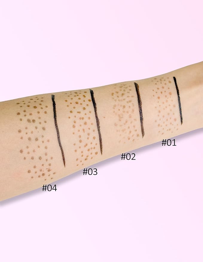 Erinde Waterproof Freckle Stamp Pen, Dual Ended Fake Freckle & Black Liquid Eyeliner, Long Lasting Quick Dry Faux Freckles Stamp Freck Pen for Natural Sunkissed Makeup, 04 Espresso