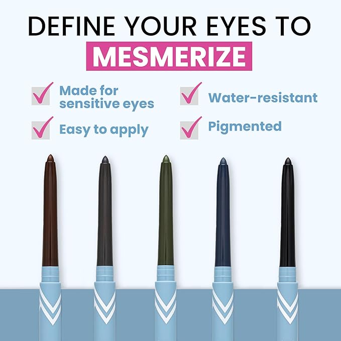PrimeEyes Glide Eyeliner for Mature Women – Water-Resistant, Long-Stay and Mess-Proof – Gel Cream Texture, Discreet Sharpener and Effective Smudger (Black)