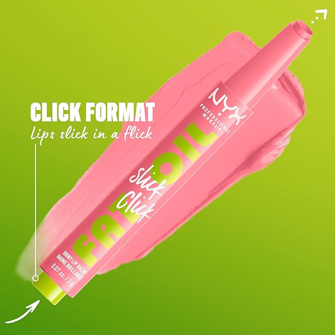 NYX PROFESSIONAL MAKEUP Fat Oil Slick Click, Lightweight, Buildable, Pigmented Vegan Lip Balm - Clout