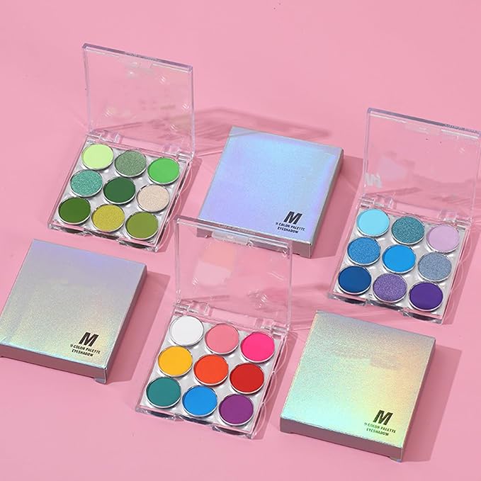 Mattew Eyeshadow Palette 9 Colors Cool Toned Matte Glitter Eyeshadow Palette (Color 02)