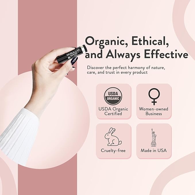 Moroccan Magic Organic Lip Balm 5 Piece Variety Pack Gift Set | Ultra-Hydrating Argan & Essential Oil Lip Moisturizer + Vitamin E | Smooth | Natural | Non-Toxic | Cruelty Free | 5 Pack