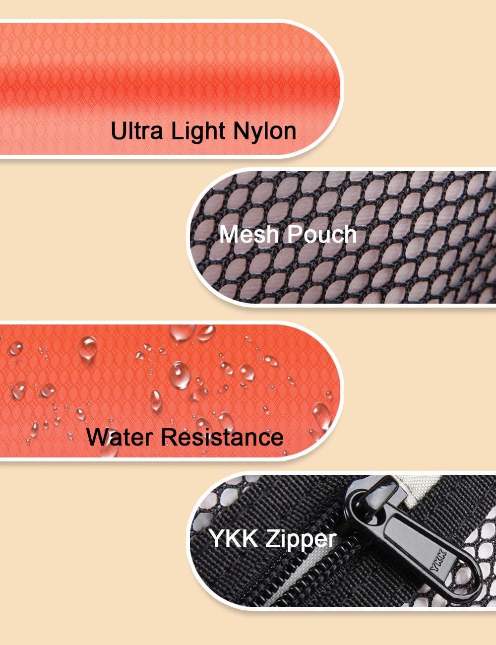 GOX Travel Toiletry Bag,Dopp Kit Case,Ultra-Light Cosmetics Bag Makeup Organizer(Orange)