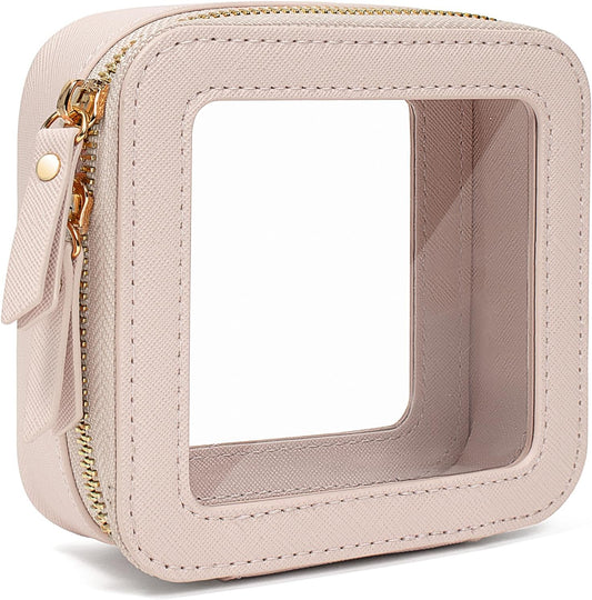 Travel Clear Makeup Bag Set, TSA Approved Cosmetic Bag Case with Zipper Portable Makeup Pouch Toiletry Bag Women Traveling Cosmetic Organizer Storage Bag Car Organizer Car Essentials for Women