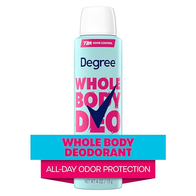 Degree Women Whole Body Deodorant Spray, Rose & Waterlily Scent, Aluminum Free 72H Odor Protection 4 oz