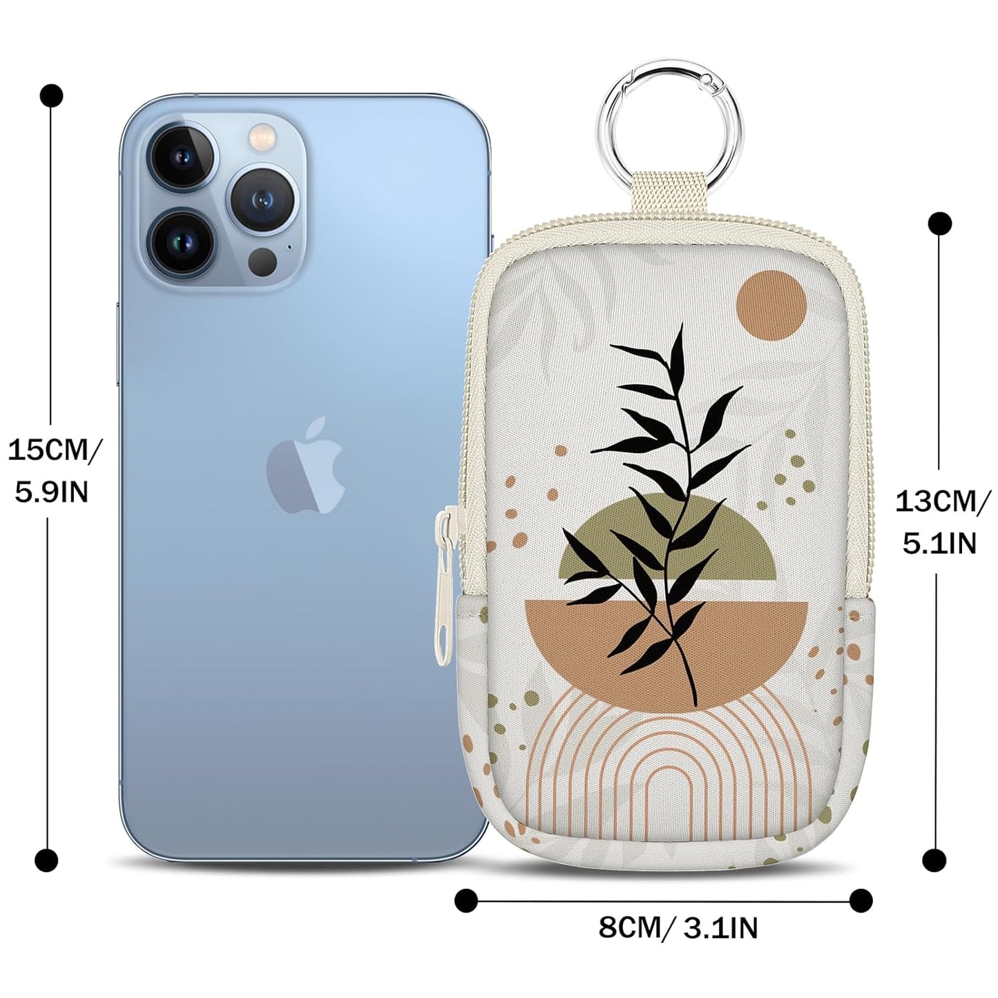 Cute Boho Hand Sanitizer Spray Case, Hand Sanitizer Holder Zippered Pouch, Fashion Accessory with Snap Hook for Glow Mist and Power Mist 1FL OZ