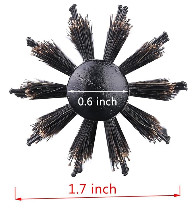 PERFEHAIR Round Brush with Natural Boar and Nylon Bristles, Small Volumizing Hair Brush- 1.7 Inch Diameter Barrel