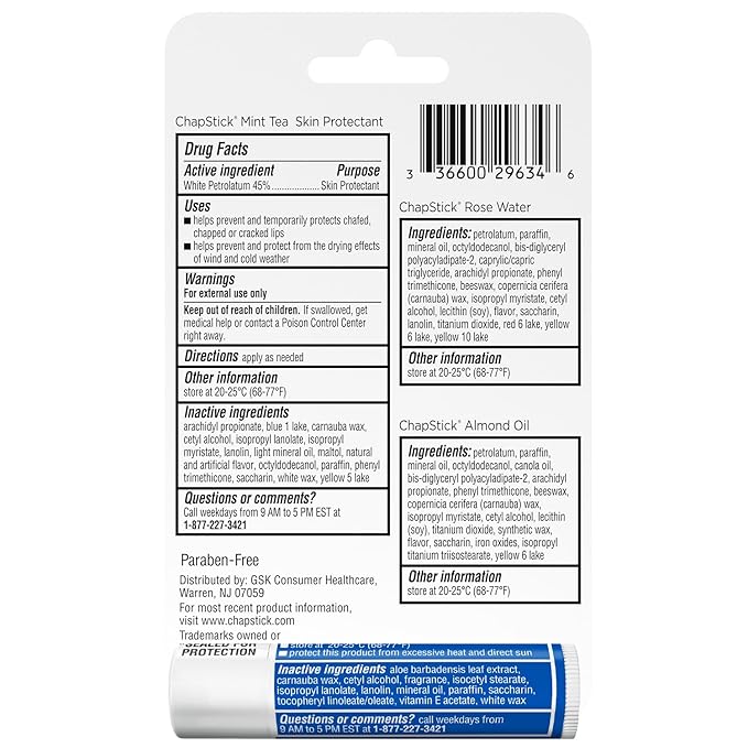 ChapStick Lip Balm Bundle – Spa Collection + Moisturizer 2-in-1 Lipcare SPF 15, 0.15 Ea (5 Piece Set)