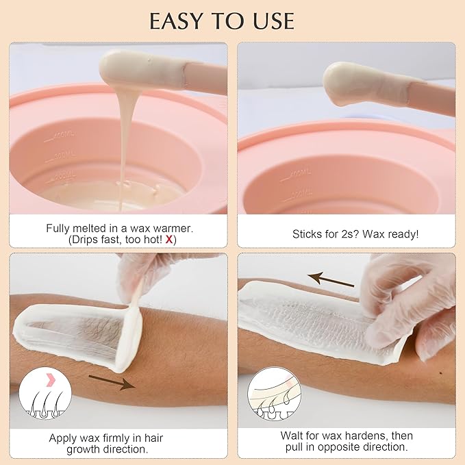 KOTAMU Waxing Kit-Professional Wax Warmer for Women& Men Hair Removal,Black Waxing Machine With Silicone Pot, Sensitive Skin Friendly Body Wax Kit Ideal for Face Bikin Brazilian Leg Home Salon