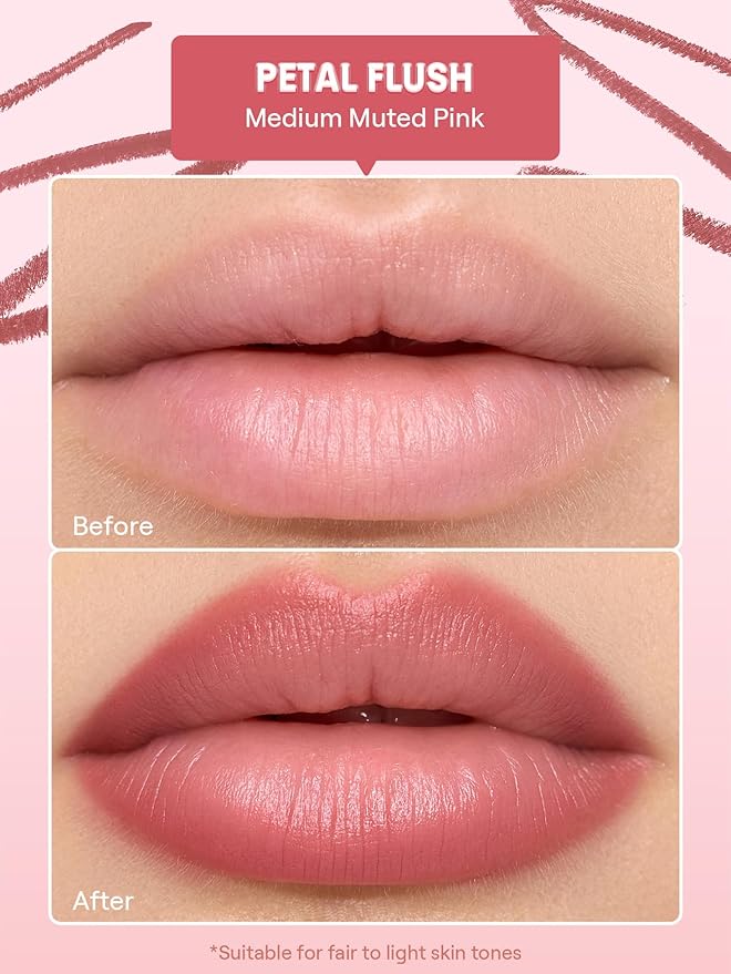 SHEGLAM Cloudline Blur Lip Liner Long Lasting,Vegan & Cruelty-Free Lip Stain-Petal Flush