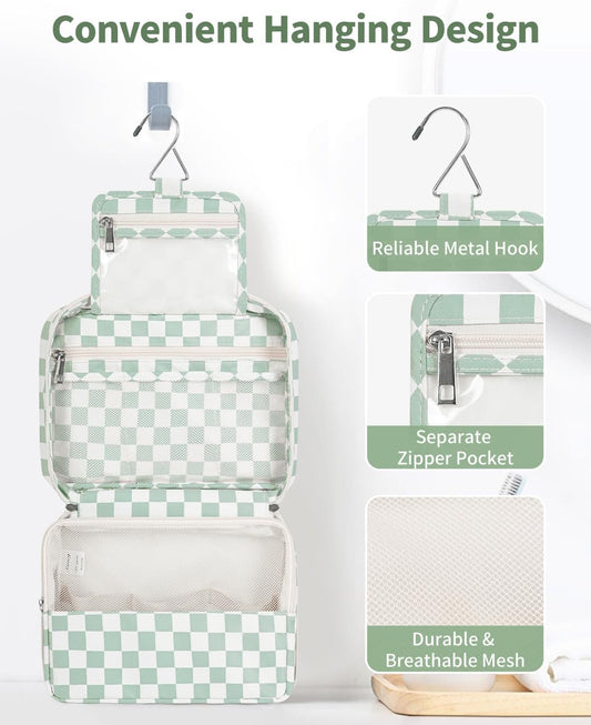 Narwey Small Hanging Travel Toiletry Bag for Women, Travel Bag for Toiletries, Makeup Bag Organizer Cosmetic Bags Make Up Bags for Girls
