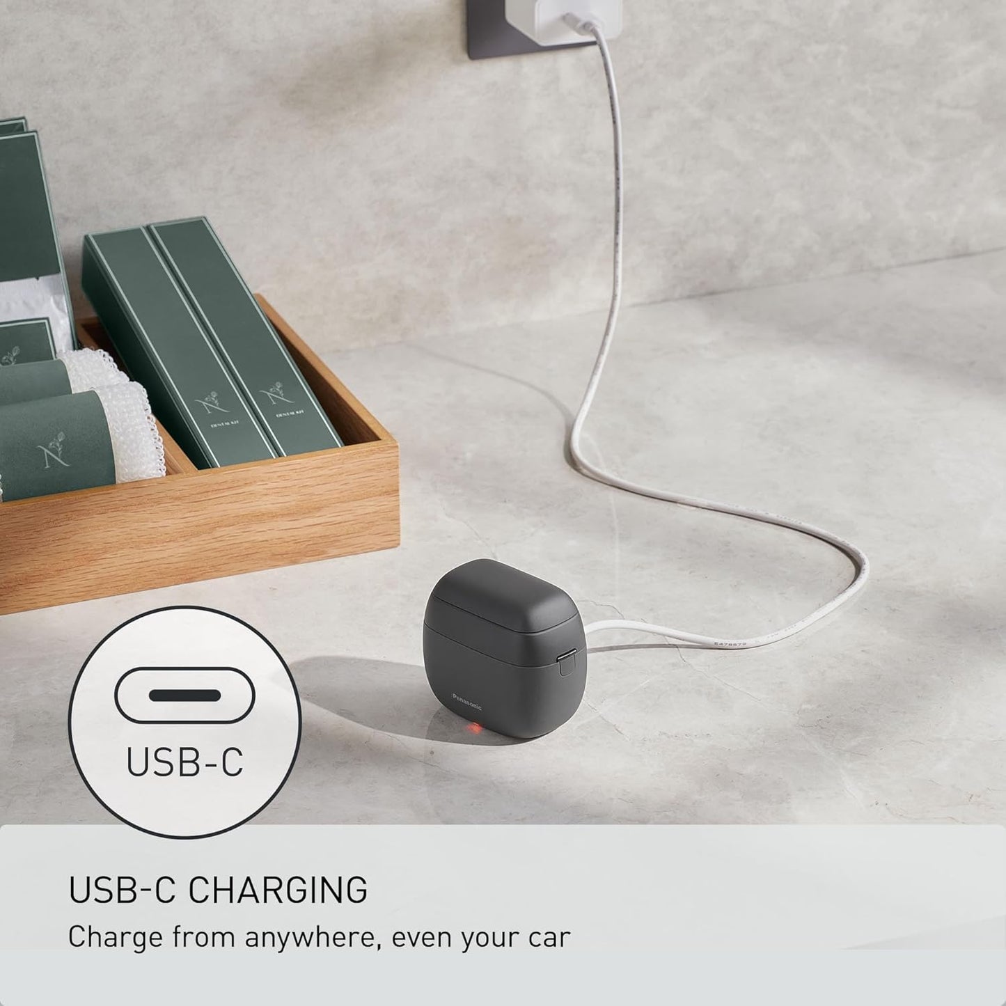 Panasonic ARC5 Palm-Sized Electric Razor, Handheld Luxury Compact Travel Shaver with 5-Blade Cutting System and USB-C Charging, Wet/Dry - ES-PV3A-K