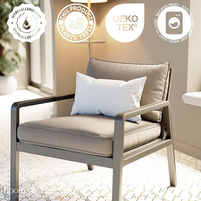 12x18 Lumbar Pillow by Looms and Linens with Down Alternative Rectangle Throw Pillow - USA Made Lumbar Pillow 18 x 12 Pack of 1