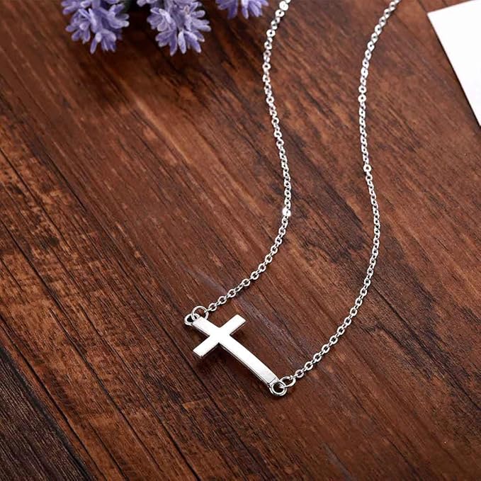 Dainty Cross Pendant Necklace Choker Necklace Chain Christian Necklaces Jewelry for Women and Girls