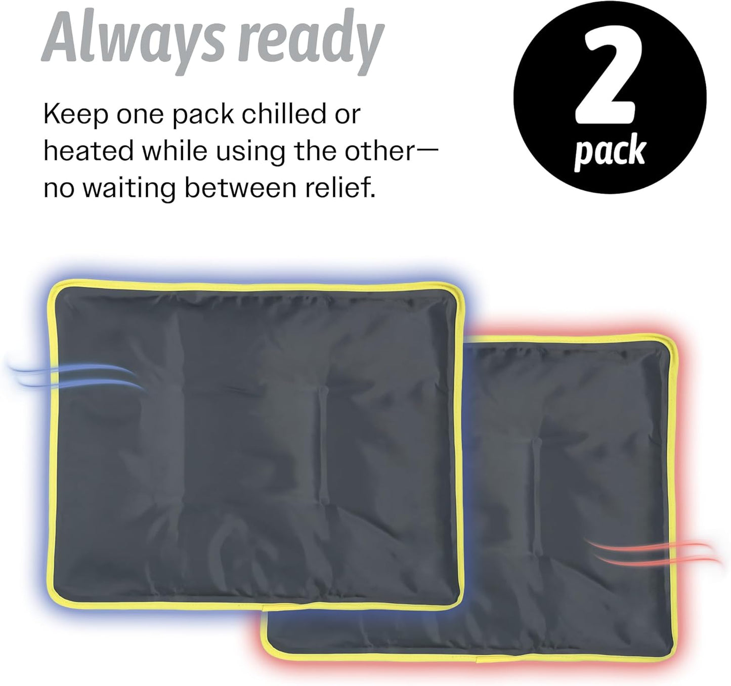Hot & Cold Reusable Gel Packs (Large, 2 Pack) Flexible Soft Compress - Ice & Heat Therapy for Injuries, Back, Shoulder, Hip, Knee, Joint Pain, Swelling, Bruises, Post Surgery - Sport Temp