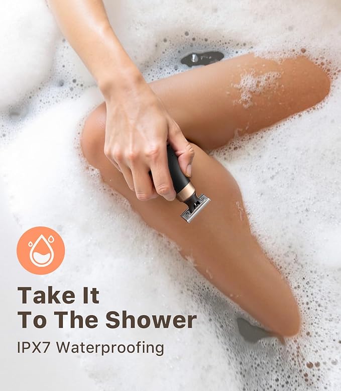 Mini Bikini Trimmer for Women - Intimate Pubic Hair Removal, Electric Body Groomer, Small Portable Wet/Dry Shaver, Magnetic Blade, USB-C Rechargeable with Travel Case, Easy to Clean (Black)