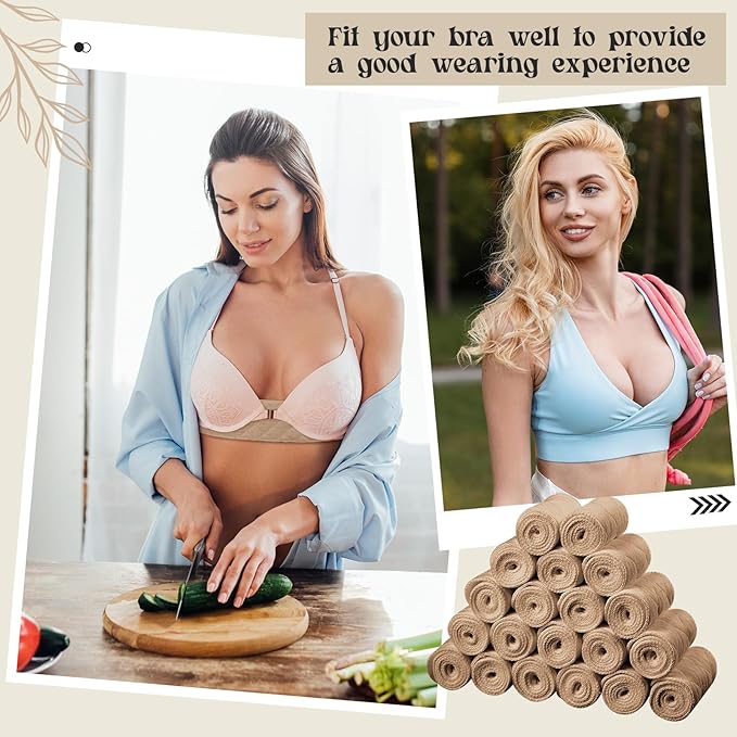 Toulite 20 Pcs Bra Liners for Sweat 18x3 Inch 3 Layer Washable Rectangle Cotton Under Breasts Pads for Women Absorb Sweating