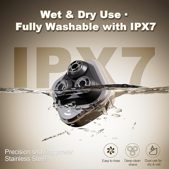 Facial Hair Removal for Women, 3D Floating Blade Rotary Razor, Wet/Dry Electric Shaver, Portable & USB Rechargeable Epilator Hair Remover for Face, Upper Lip, Chin, Arms & Legs (Beige)