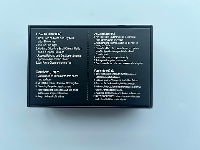 Crystal Hair Eraser,Natural Crystal Hair Remover,Reusable Painless Nano Glass Hair Removal Device Without Shaver,Gentle Crystal Epilator and Exfoliator for Soft Silky Skin(Black)