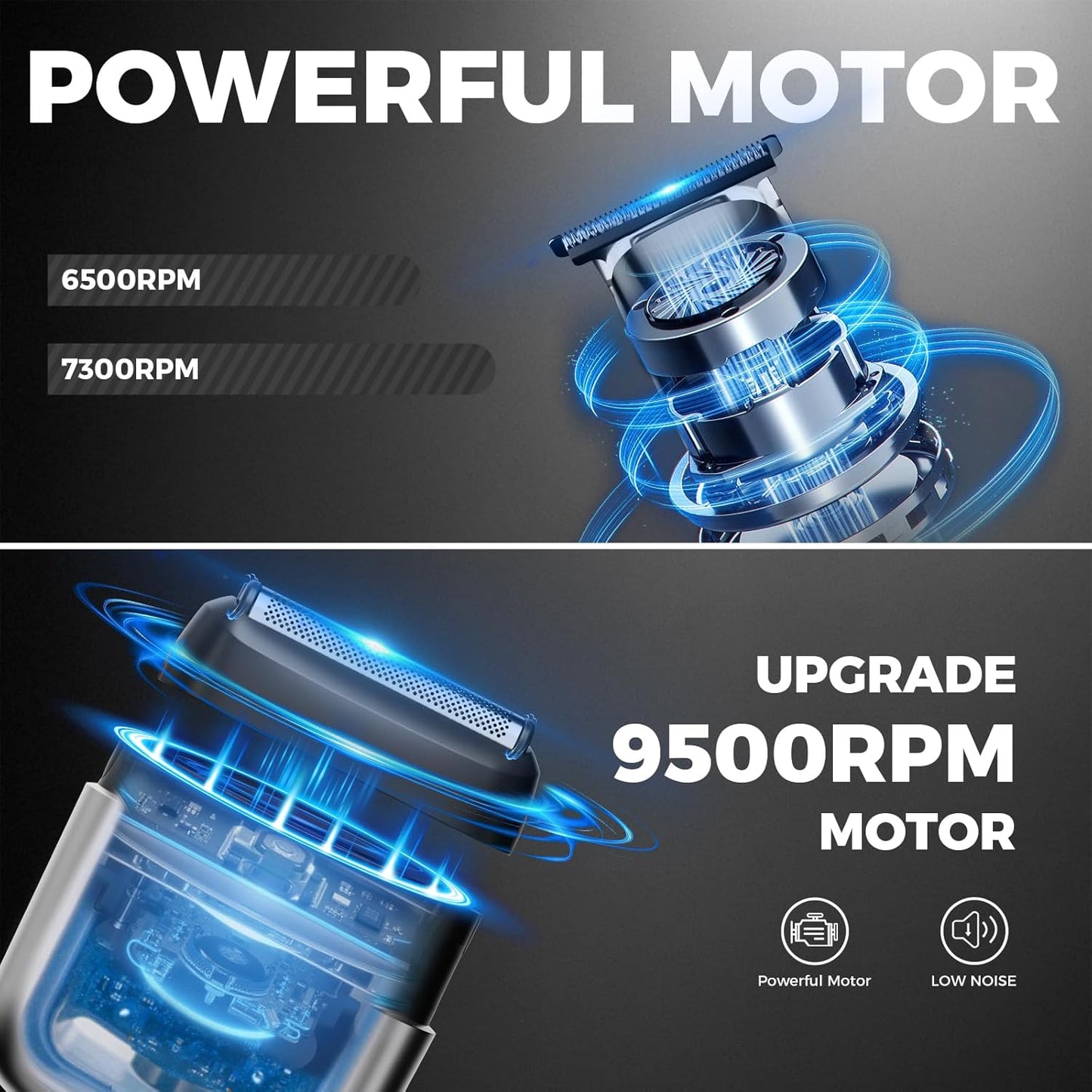 Ufree Beard Trimmer and Foil Shaver Kit, Electric Razors for Men, Precision T Blade Hair Trimmer, Waterproof Travel Shaver, Cordless Clippers Set for Mustache Facial Hair Cutting, Men Grooming Gifts