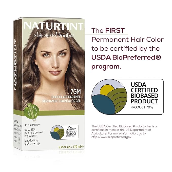 Naturtint 7GM Chocolate Caramel Permanent Hair Color (Pack of 6), Ammonia Free, Vegan, Cruelty Free, up to 100% Gray Coverage, Long Lasting Results (Packaging may vary)