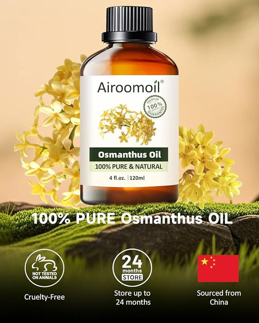 Pure Osmanthus Essential Oil, 100% Pure Natural Osmanthus Essential Oil, Premium Grade Essential Oils for Diffusers for Home, Skin, Care Massage, Soap Making, Aromatherapy, 4 Fl Oz | 120ml
