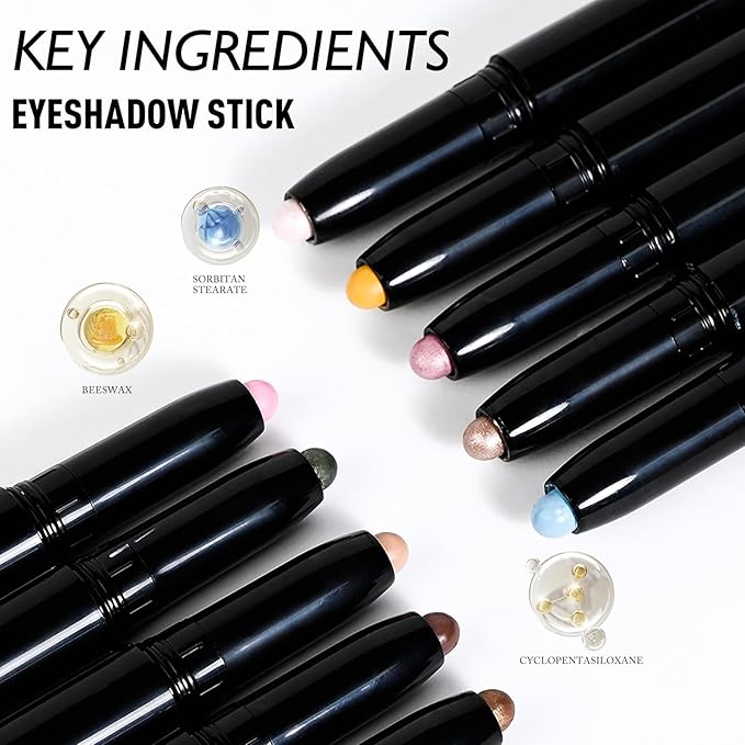 Eyeshadow Stick Matte Eye Shadow Pencil Cream to Powder Eye Brightener Crayon Long-Lasting Single Eyeshadow Buildable & Blendable High Pigmented Eye Liner Makeup for Women, 10 CORNFLOWER
