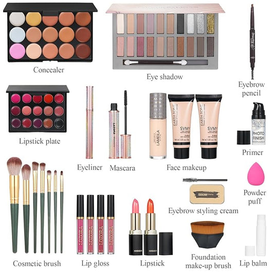 All in One Makeup Kit Makeup Kit for Women Full Kit Makeup Set Multipurpose Bundle Holiday Gift Box Essential Starter Bundle Include Full Makeup Kit for Women (Box2)