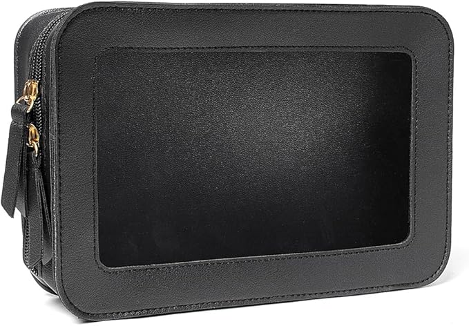 Clear Makeup Bag Small, TSA Approved Portable Toiletry Bag with Zipper Cosmetic Travel Bag Makeup Organizer Case Mini Makeup Pouch for Purse Car Organizer Bag for Women Men