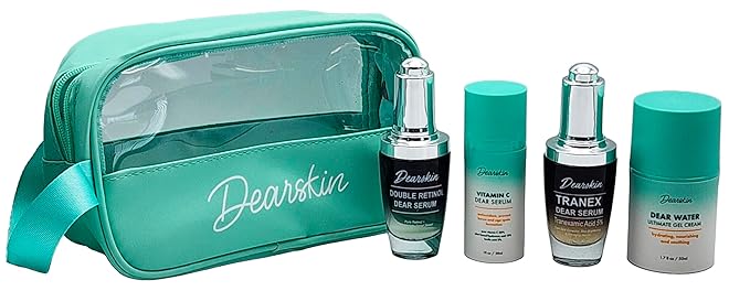 Radiant Glowing Skincare Gift Set: Unveil Your Radiance with the Power of Double Retinol Vitamin C Serum Tanex Dear Serum and Dear Water Gel Cream!