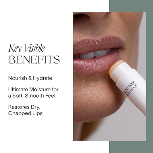 Doctor Rogers Lip Balm, Hydrating and Softening Lip Moisturizer For Very Dry Lips, Dermatologist-Created, Natural, & Hypoallergenic Moisturizing Lip Balms, 4.25g Tube, Pack of 3