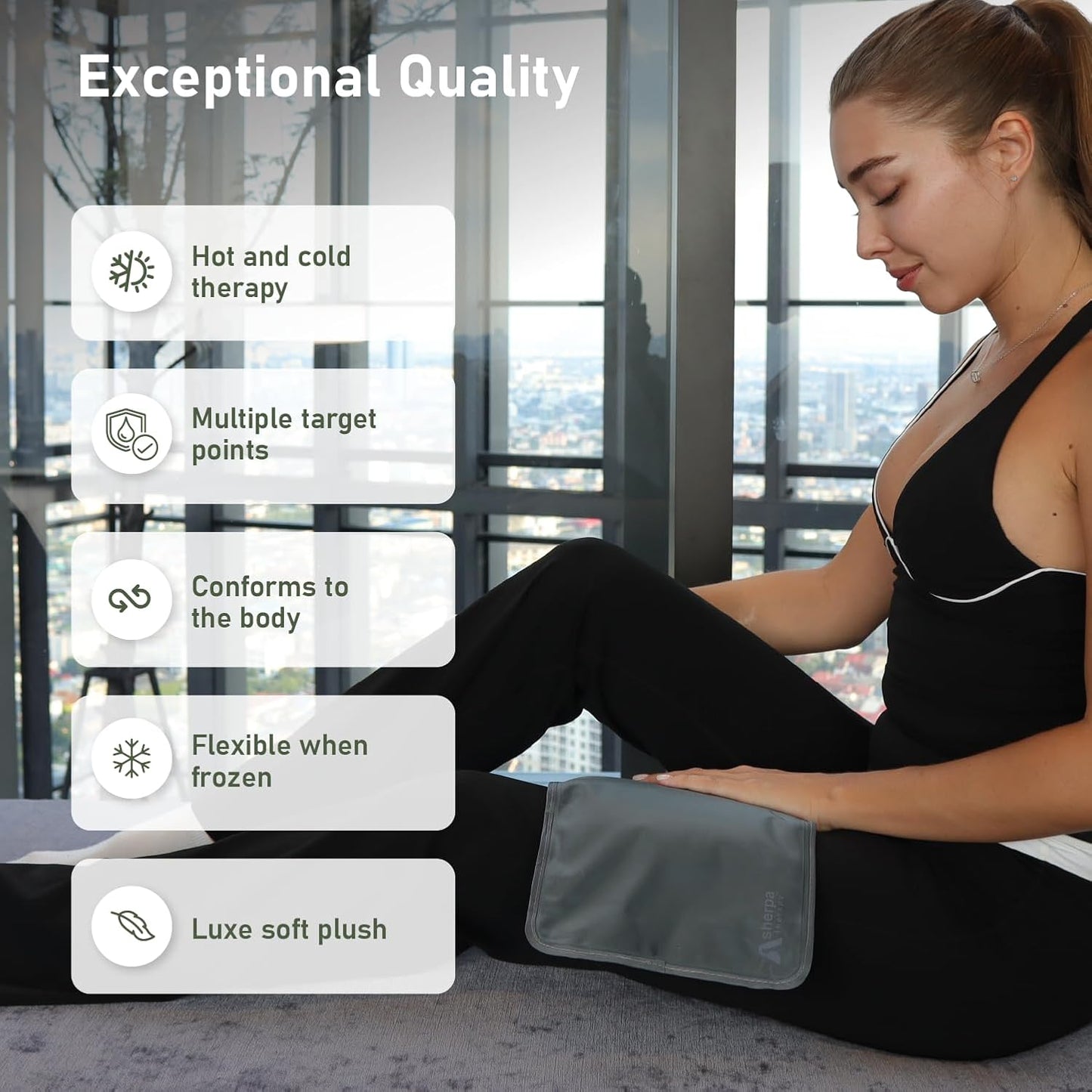 Medium Flexible Gel Ice Packs Reusable - Hot and Cold Soft Ice Packs for Injuries Reusable for Ankle, Arm, Foot, Leg, Back Pain Relief - 8" x 12" - 2PK - Grey