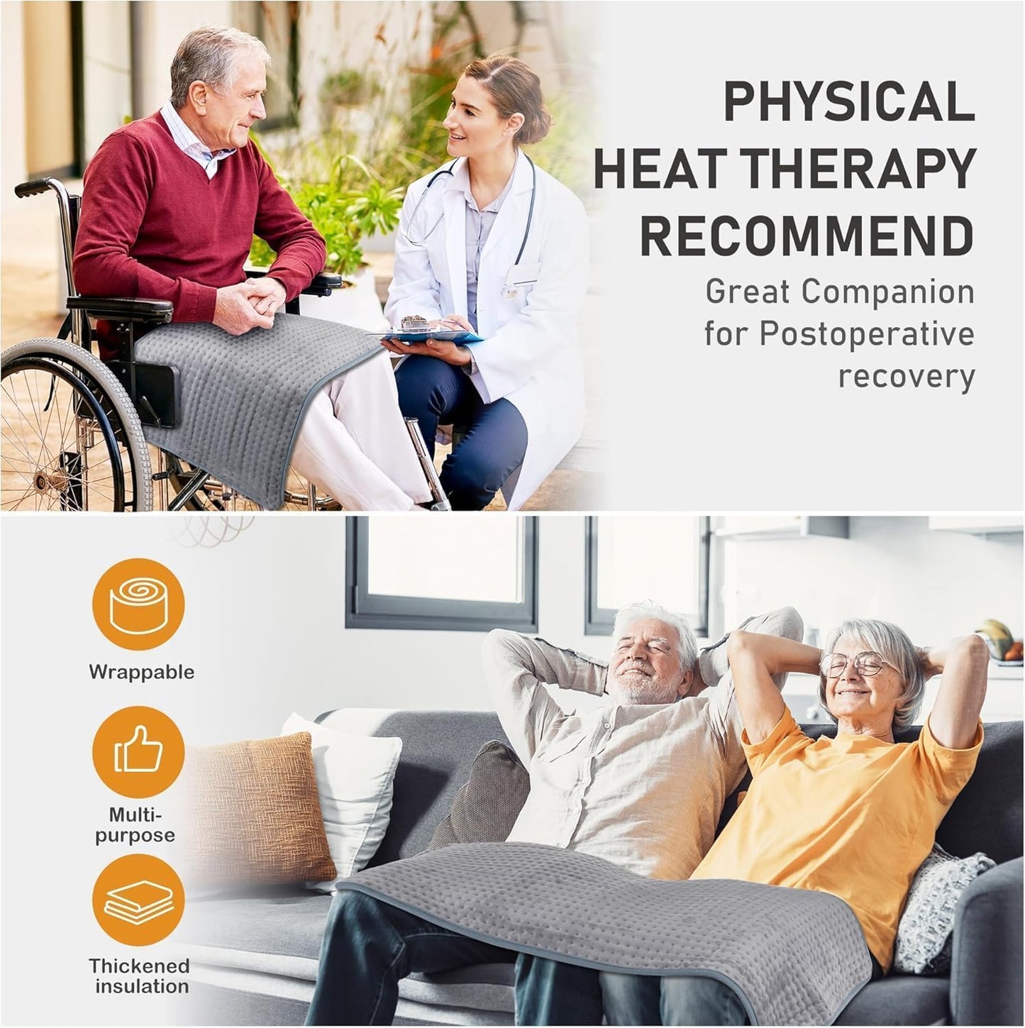 Heating Pads Large 17x33 Electric Heating Pad for Period Cramps Neck and Shoulders and Back Moist Dry Heat Auto Shut Off XL Heat Pad Birthday Gifts for Women Men Dad Mom - Portable Full Body Hot Pads