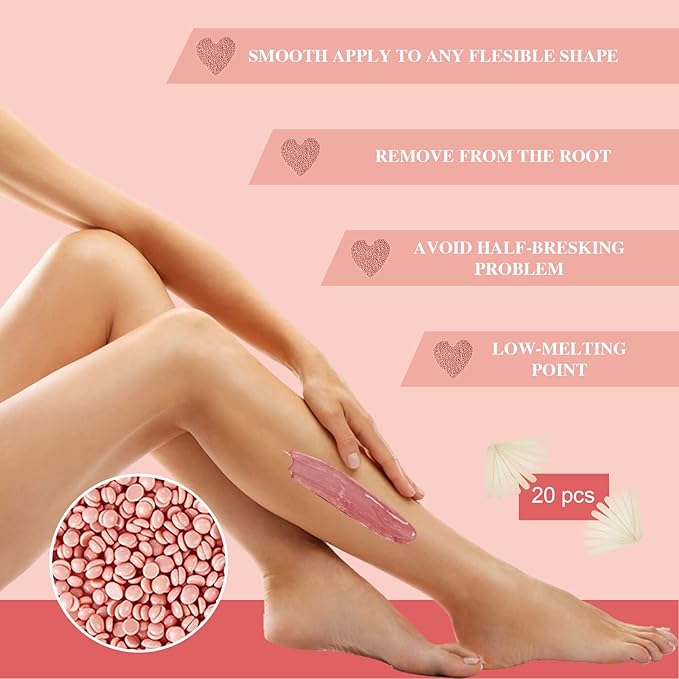 Wax Beads Bulk, 52.8oz Depilatory Painless Wax Beans Quick Hair Removal for Body Skin, Long Lasting for Back, Chest, Leg, At Home Waxing Choice