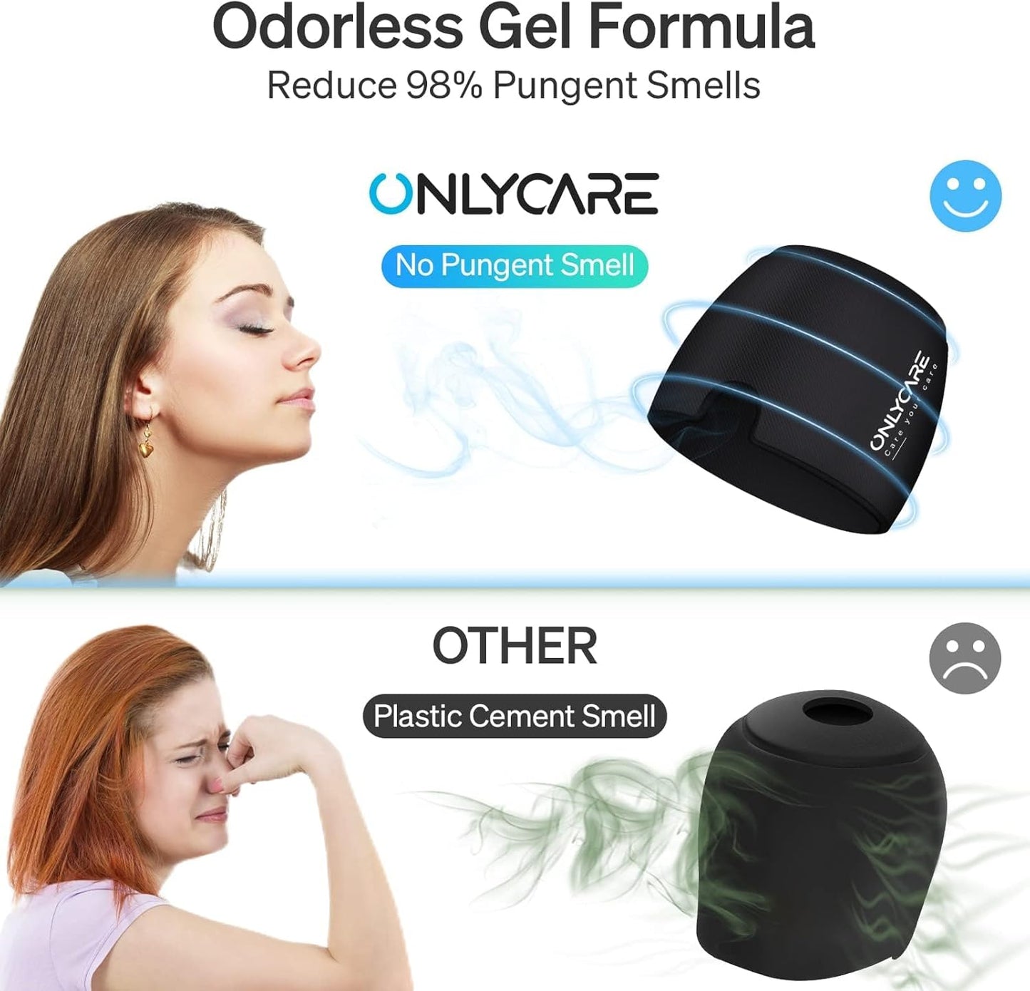 ONLYCARE Migraine Relief Cap,Soothing Migraine Mask,Upgraded Odorless Gel Ice Head Wrap, Hot and Cold Therapy, Headache Ice Pack for Tension and Stress(Black)