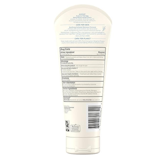 Aveeno Eczema Therapy Daily Moisturizing Body Cream for Sensitive Skin, Soothing Eczema Relief Cream, Colloidal Oatmeal & Ceramide for Dry & Itchy Skin, Steroid- & Fragrance-Free, 7.3 oz