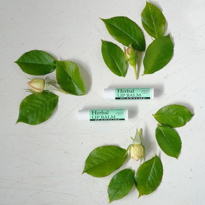 Plantlife Herbal Lip Balm - Organic Lip Balm Made with Beeswax, Calendula & Chamomile - Soothing Lip Balm for Chapped Lips - Helps Moisturize Lips & Works on Minor Cuts & Scrapes - Made in California