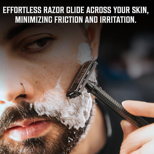 Viking Revolution Luxury Shaving Cream for Men- Sandalwood Scent - Soft, Smooth & Silky Shaving Soap - Rich Lather for the Smoothest Shave - 5.3oz