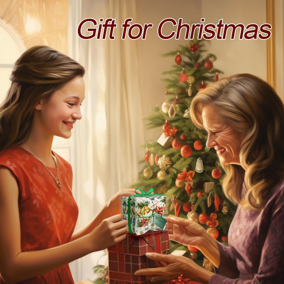 AUCUDA 4pcs Apple Cinnamon Sachet Bags for Christmas Decorations Drawers and Closets, Scented Potpourri Packets for Women Outfits, Winter Fragrance Pillow for Bedroom Indoor, Fresheners for Holiday.